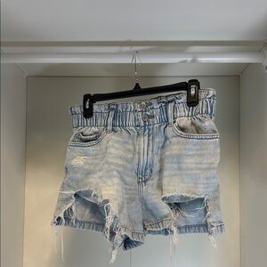 SO Blue Jean Shorts with Distressed High-Waist Design